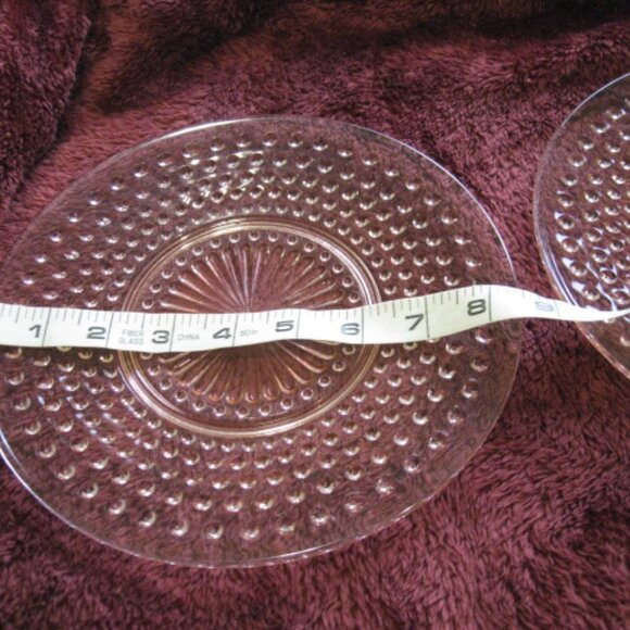 Lot of 2 Lunch Plates Vintage Pink Hobnail Bubble Depression Glass 8 3/8” - Picture 10 of 11